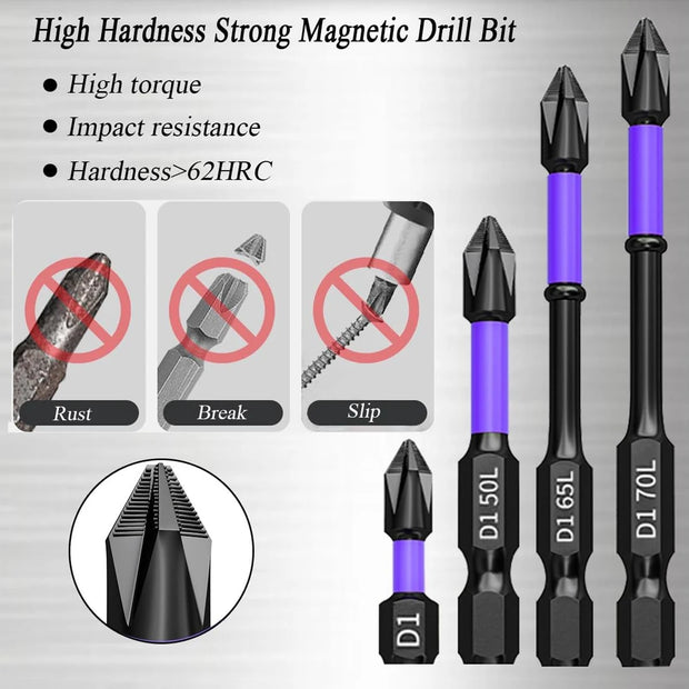 6/12 Pieces Magnetic Screwdriver Bits Non-slip Shockproof