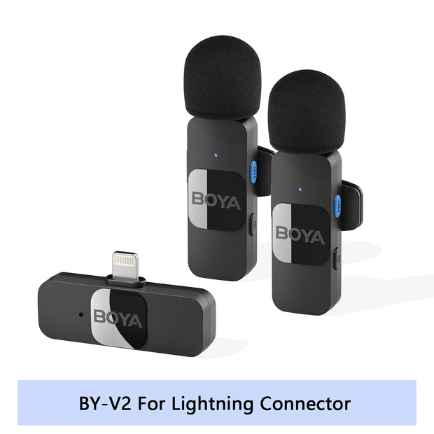 Professional Wireless Lavalier Mini Microphone for iPhone iPad Android Live Broadcast Gaming Recording Interview Vlog