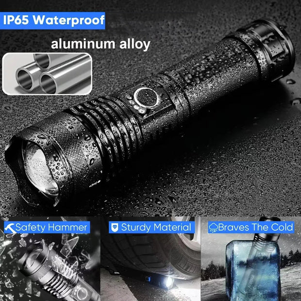 Aluminium Alloy Telescopic Zoom Torch Lamp for Outdoor Camping
