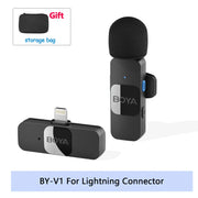 Professional Wireless Lavalier Mini Microphone for iPhone iPad Android Live Broadcast Gaming Recording Interview Vlog