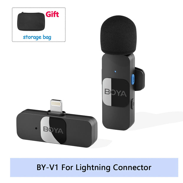 Professional Wireless Lavalier Mini Microphone for iPhone iPad Android Live Broadcast Gaming Recording Interview Vlog