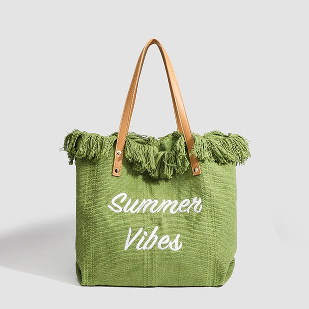 Bohemian Style Casual Beach Bag Tassel Woven Women Shoulder Bag Summer Handbag Suitable for Vacation Commuting Daily