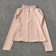 Yoga Stand Up Collar Fitness Jacket For Women Slim-Fit