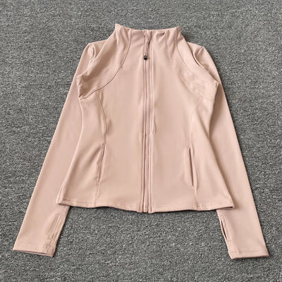 Yoga Stand Up Collar Fitness Jacket For Women Slim-Fit