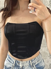 Sleeveless Off Shoulder Fashion Sexy Corset Crop Tops Vest