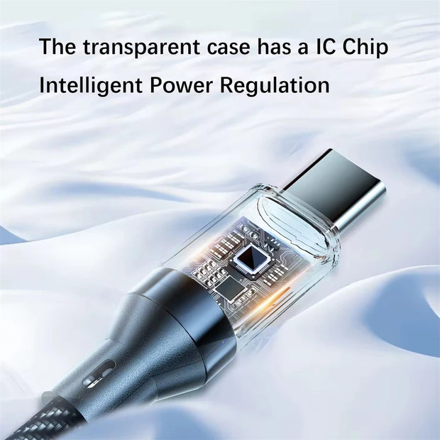 120W Type C to Type C Cable Phone Super Fast Charging Cable With LED Display USB To Type-C Data Cord For huawei oppo vivo