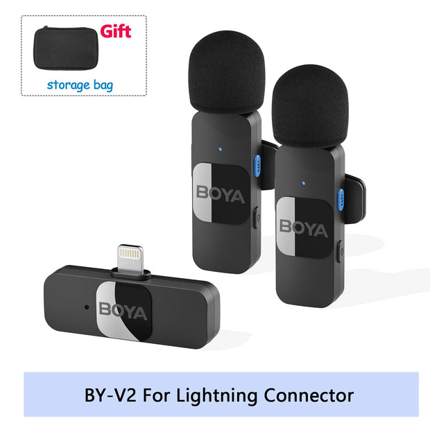 Professional Wireless Lavalier Mini Microphone for iPhone iPad Android Live Broadcast Gaming Recording Interview Vlog