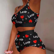 Women Sleepwear Lips Butterfly Print