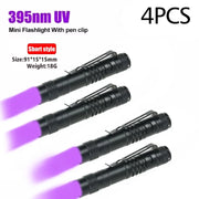Ultraviolet Torch With Pen Clip Portable AAA Batteries