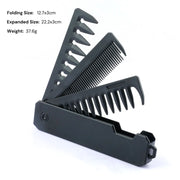 New 2 in 1 Pocket Folding Combs Plastic Wide Tooth Oil Head Comb Beard Combing Barber Hair Clipper Comb Salon Hair Styling Tools