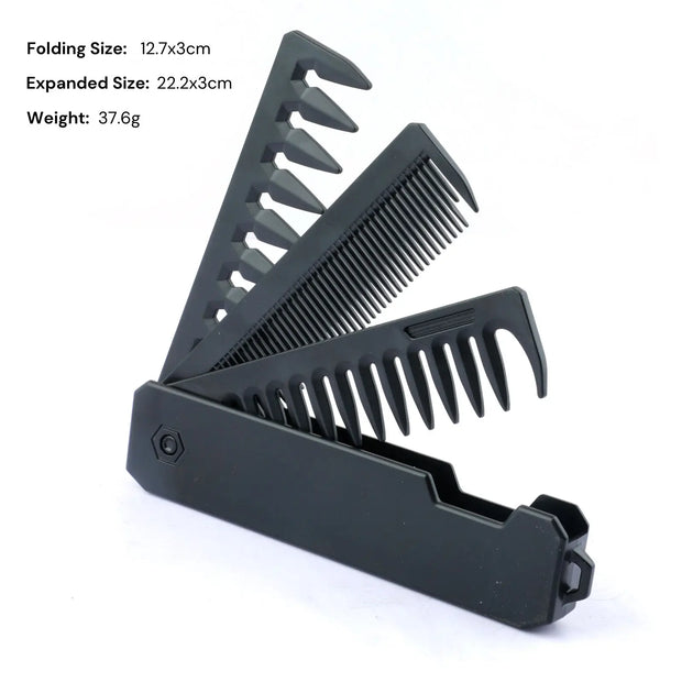 New 2 in 1 Pocket Folding Combs Plastic Wide Tooth Oil Head Comb Beard Combing Barber Hair Clipper Comb Salon Hair Styling Tools