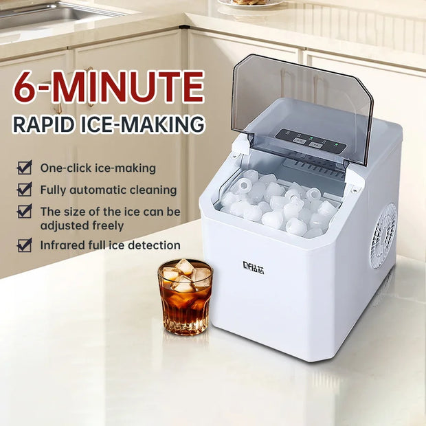15KG daily ice making capacity, fully automatic ice maker, small and low-power household dormitory