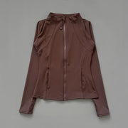 Yoga Stand Up Collar Fitness Jacket For Women Slim-Fit