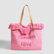 Bohemian Style Casual Beach Bag Tassel Woven Women Shoulder Bag Summer Handbag Suitable for Vacation Commuting Daily