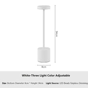 Simple Touch Sensor LED Table Lamp Rechargeable Desk Lamp 3Colors Adjustable Bedside Creative Ambient Light Bar Room Decor Light