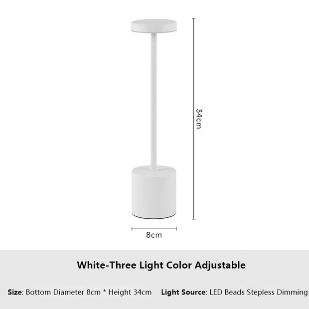 Simple Touch Sensor LED Table Lamp Rechargeable Desk Lamp 3Colors Adjustable Bedside Creative Ambient Light Bar Room Decor Light