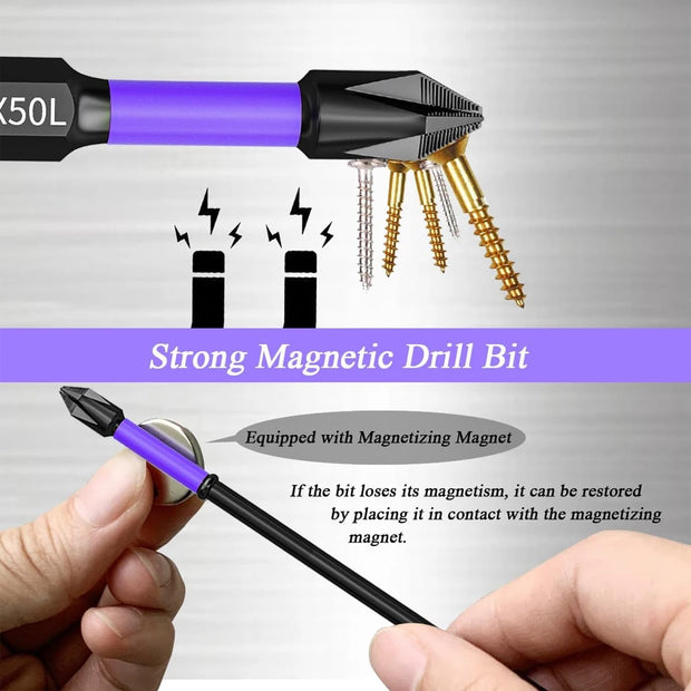 6/12 Pieces Magnetic Screwdriver Bits Non-slip Shockproof
