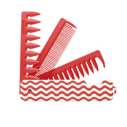 New 2 in 1 Pocket Folding Combs Plastic Wide Tooth Oil Head Comb Beard Combing Barber Hair Clipper Comb Salon Hair Styling Tools