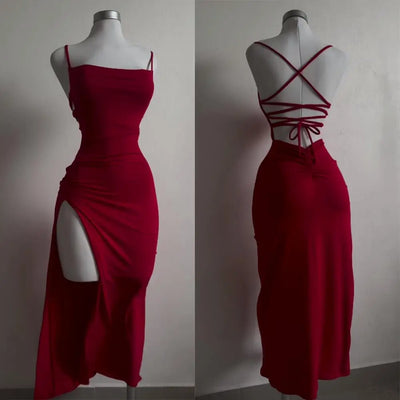 Halter strap Spice Girl bag hip dress