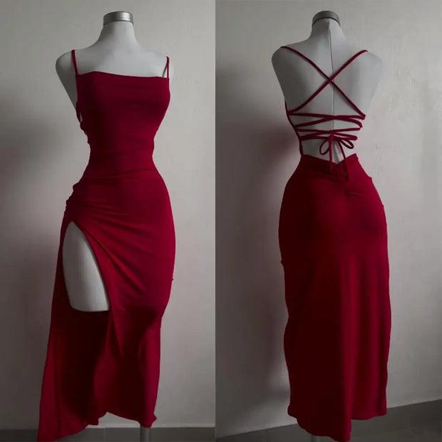 Halter strap Spice Girl bag hip dress