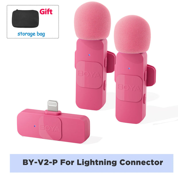 Professional Wireless Lavalier Mini Microphone for iPhone iPad Android Live Broadcast Gaming Recording Interview Vlog