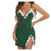 Sexy Sleepwear Women Lace Silk Satin