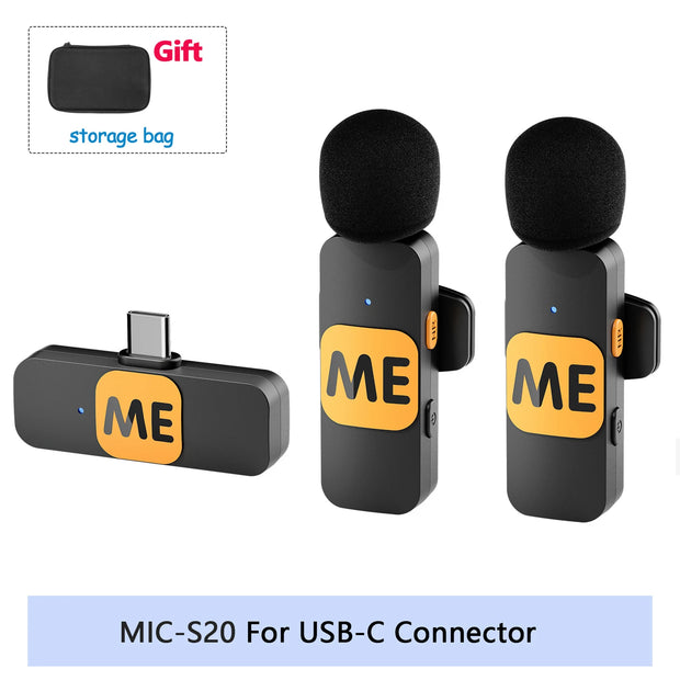 Professional Wireless Lavalier Mini Microphone for iPhone iPad Android Live Broadcast Gaming Recording Interview Vlog