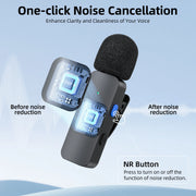 Professional Wireless Lavalier Mini Microphone for iPhone iPad Android Live Broadcast Gaming Recording Interview Vlog