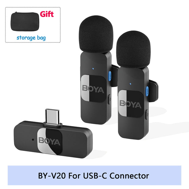 Professional Wireless Lavalier Mini Microphone for iPhone iPad Android Live Broadcast Gaming Recording Interview Vlog