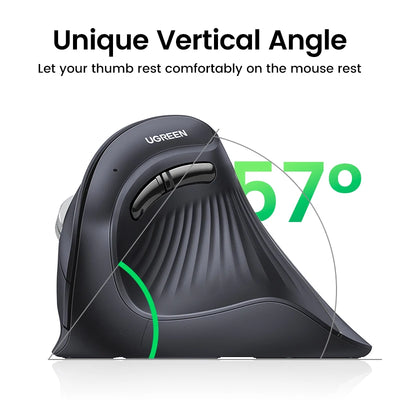 Vertical Mouse Wireless Bluetooth5.0 2.4G Ergonomic 4000DPI 6 Mute Buttons for MacBook Tablet Laptops Computer PC Mice