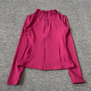 Yoga Stand Up Collar Fitness Jacket For Women Slim-Fit