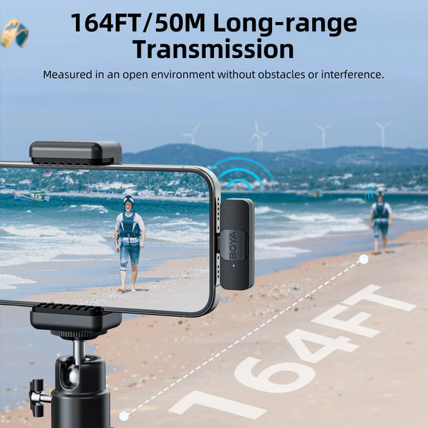 Professional Wireless Lavalier Mini Microphone for iPhone iPad Android Live Broadcast Gaming Recording Interview Vlog