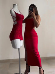Halter strap Spice Girl bag hip dress