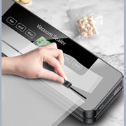 Electric Vacuum Sealer Dry/Wet Food Sealed Packaging Kitchen Food Storage Seal Built-in Cutter Knife
