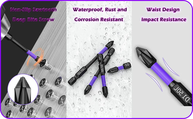 6/12 Pieces Magnetic Screwdriver Bits Non-slip Shockproof