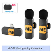Professional Wireless Lavalier Mini Microphone for iPhone iPad Android Live Broadcast Gaming Recording Interview Vlog