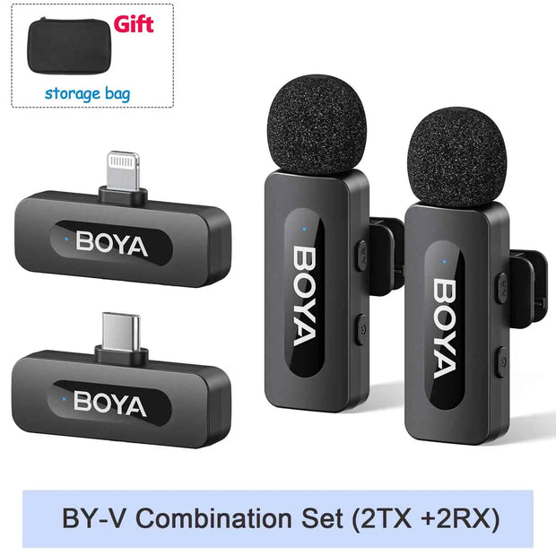 Professional Wireless Lavalier Mini Microphone for iPhone iPad Android Live Broadcast Gaming Recording Interview Vlog