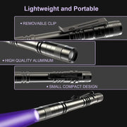 Ultraviolet Torch With Pen Clip Portable AAA Batteries
