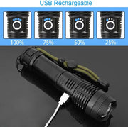 Aluminium Alloy Telescopic Zoom Torch Lamp for Outdoor Camping