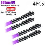 Ultraviolet Torch With Pen Clip Portable AAA Batteries