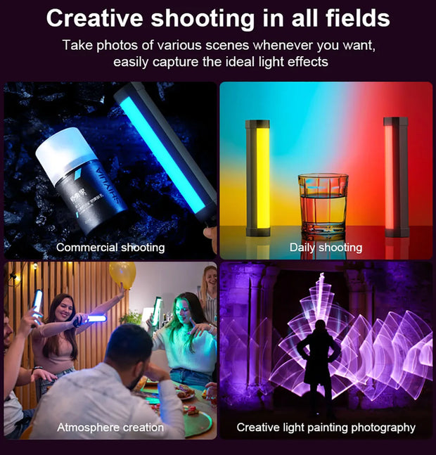 Portable RGB Video Light Gamer Lamp 2000mAh Photo Video Shooting Selfie Lighting Fill-in lights for Vlog/YouTube