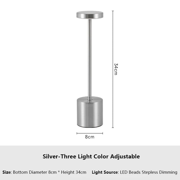 Simple Touch Sensor LED Table Lamp Rechargeable Desk Lamp 3Colors Adjustable Bedside Creative Ambient Light Bar Room Decor Light