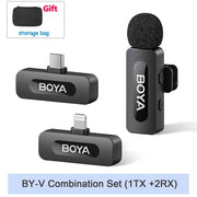 Professional Wireless Lavalier Mini Microphone for iPhone iPad Android Live Broadcast Gaming Recording Interview Vlog