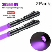 Ultraviolet Torch With Pen Clip Portable AAA Batteries