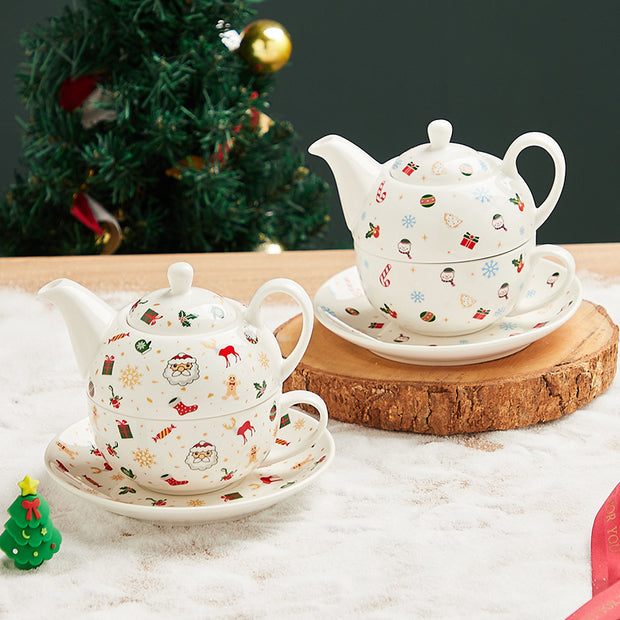Creative Christmas Gold-plated Ceramic Cups And Plates