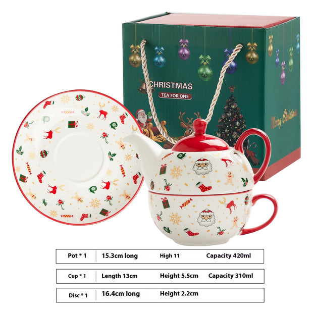 Creative Christmas Gold-plated Ceramic Cups And Plates