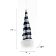 Christmas Decorative Lamp Ornaments With Light-emitting Faceless Elderly Red Black White Plaid