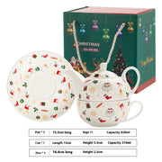 Creative Christmas Gold-plated Ceramic Cups And Plates