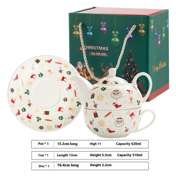 Creative Christmas Gold-plated Ceramic Cups And Plates