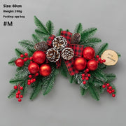 Christmas Decoration Upside Down Christmas Tree Horn Rattan Christmas Wreath